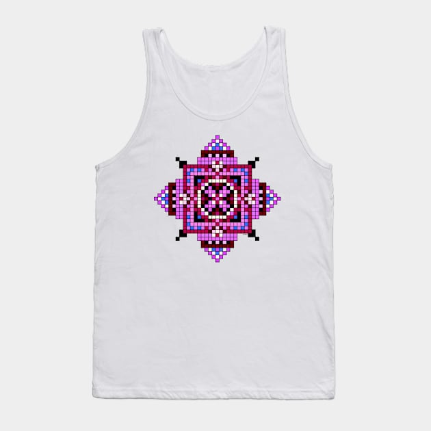 pixelated pink and violet mandala Tank Top by DARNA